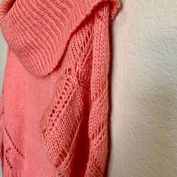 LC Lauren Conrad coral sweater women Long sleeve cowl neck knit sweater size S - Picture 6 of 10